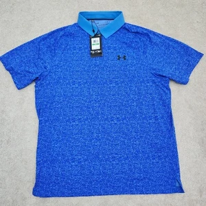 Polo Under Armour Hombres Grande UA Iso-Chill Brezo Azul Manga Corta 1377294 464 - Imagen 1 de 11