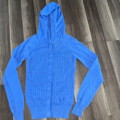 Vintage Cable Knit Volcom Cardigan Hoodie Women Y2K 15x22 - Image 1 of 4