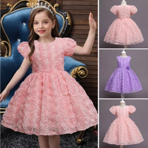 Flower Girls Christmas Dresses Princess Kids Baby Bridesmaid Brithday Party Gown - Picture 1 of 21