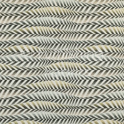 New Modern Wave Striped Funky Retro Pattern Yellow Grey Upholstery Fabrics - Image 1 of 4