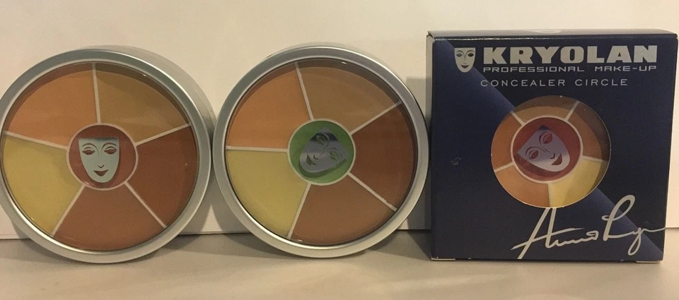 Kryolan 遮瑕膏圈 9086 颜色:2 号、4 号、5 号或深色面部化妆 全新带盒 选择 — 第 1/1 张图片