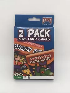 Bicycle Kids Games 2 Pack Playing Cards - Blue Pack with Crazy 8's and Memory…53 - Picture 1 of 19