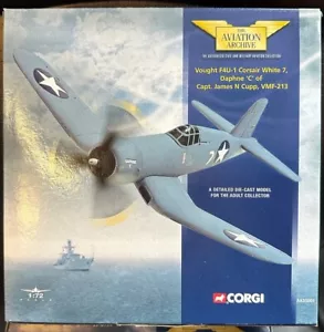CORGI AVIATION ARCHIVE VOUGHT F4U-1 CORSAIR WHITE 7 JAMES N CUPP AA33001 - Picture 1 of 1