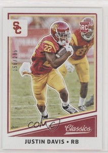2017 Panini Classics Rookies Red Back /299 Justin Davis #293 Rookie RC