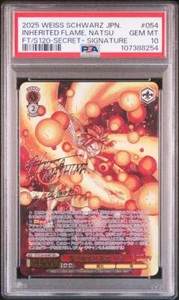 Signed Weiss Schwarz FAIRY TAIL 100 Years Quest FT/S120-054EX SEC+ Natsu PSA 10 - Picture 1 of 2