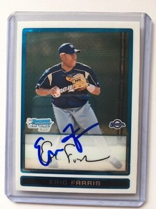 SIGNED ERIC FARRIS 2009 1st BOWMAN CHROME AUTOGRAPHED SEATTLE MARINERS BREWERS