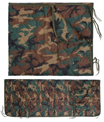 Woodland Camo Enhanced G.I. Forro de poncho tipo Rip-Stop con cremallera cubierta exterior Foto 1 de 4
