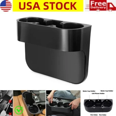 US STOCK Car Cup Holder Seat Seam Gap Wedge Cup Drink Bottle Box Stand Organizer - Image 1 of 4