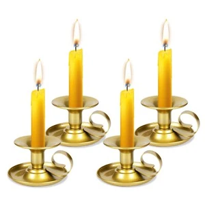 Candle Holders “ 4pcs Gold Retro Iron Taper Candlestick Holder Centerpieces For - Picture 1 of 6