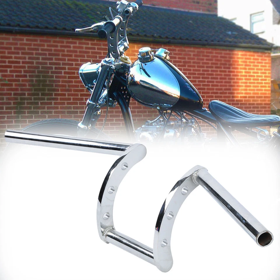 Guidões de motocicleta cromados Z-Bars 1" para Harley Sportster Dyna Bobber Chopper - Imagem 1 de 4