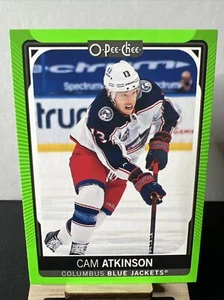 2021-22 O-Pee-Chee Neon Green Border 44/50 Cam Atkinson Flyers Blue Jackets - Picture 1 of 2