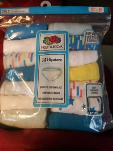 FRUIT OF THE LOOM GIRLS COTTON HIPSTERS 14 PACK SIZE 4 MULTI COLORED BGOO38 - Picture 1 of 8
