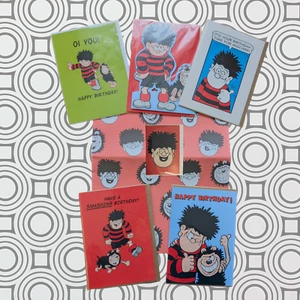 Beano Comic Dennis The Menace & Gnasher Retro Paper, Mini Gift Card Or Cards - Picture 1 of 12