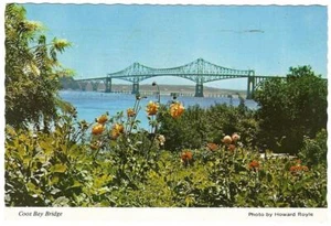 Postal Oregon Coos Bay Conde B. McCullough Memorial Bridge 1972 muy buena Cndtn - Imagen 1 de 1