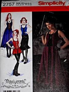 Simplicity 2757 Gothic Punk Arkivestry Costume Misses size 6-12 Sewing Pattern - Picture 1 of 2