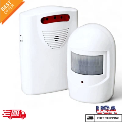 Wireless Driveway Alarm Alert System Security Garage Intruder PIR Motion Sensor - Image 1 of 4