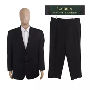 Ralph Lauren Lord Taylor 2 Piece Gray Blue Stripe Cashmere Wool Suit 44R 38X29 - Picture 1 of 16