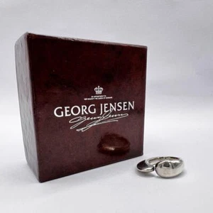 George Jensen Silver Ring Engraved Box US6.5 Motif Accessary SV925 Men's Auth JP - Picture 1 of 10