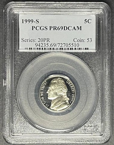 1999-S Proof Jefferson Nickel PCGS PR-69 DCAM, Buy 3 Items, Get $5 Off!! Cover