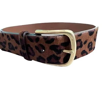 XS J. Crew Leather Leopard Print Horsehair Women’s Belt Style 20666 Brown & Blac - Image 1 of 4