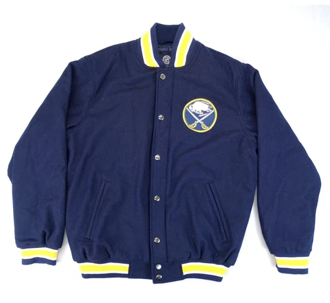 Buffalo Sabers NHL Varsity Jacket Coat Men Sz M Hockey Carl Banks Vintage Bomber Cover