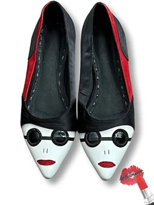 ALICE & OLIVIA Stacey Shoes Size 39 US 8 Face Flats Designer Artsy - Picture 1 of 12