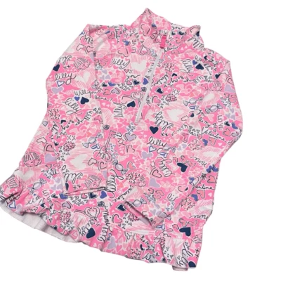 Pullover Lilly Pulitzer Lilac You A Lot rosa gráfico cuarto cremallera UPF+ talla 8-10 Foto 1 de 4