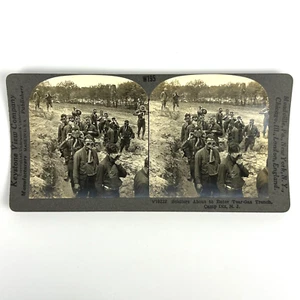 Fotos antiguas de la Primera Guerra Mundial Keystone View Co V19222 soldados estadounidenses gas lacrimógeno Trench Camp Dix - Imagen 1 de 8