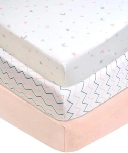 American Baby Company 3 Pack Fitted Crib Sheets 28" X 52", Soft Breathable Neutr - Picture 1 of 9