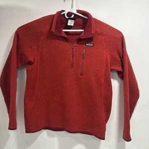 Patagonia Men’s M Red Better Sweater 1/4 Zip Fleece Pullover Jacket STY 25522 - Picture 1 of 8