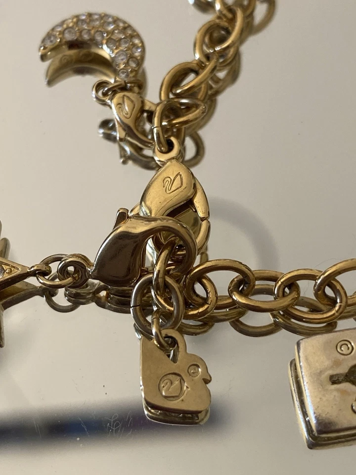 Rare Swarovski Charm Bracelet Gold Plated - Image 1 of 4