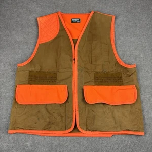 Vintage SafTbak Hunting Vest XL Duck Canvas Blaze Orange Game Pouch USA Padded - Picture 1 of 17