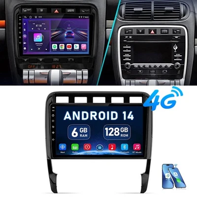 6+128G CarPlay Android 14 Autoradio GPS Navi WIFI Für Porsche Cayenne 9PA 02-10 - Bild 1 von 4