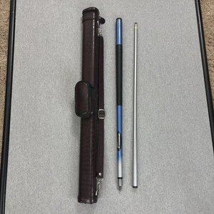 "Taco de billar Halex titanio 58"" gris plata azul borgoña estuche de transporte de colección" - Imagen 1 de 23