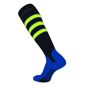 TCK Elite Baseball Knee High Stirrup Socks (D, 5in) Black, AF Blue, NEON Green, - Picture 1 of 1