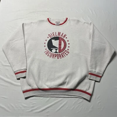 Sudadera De Colección Años 90 Timbre Para Hombres XL Blanca Roja Pullover Oneita Hecha en EE. UU. Hipster Foto 1 de 4