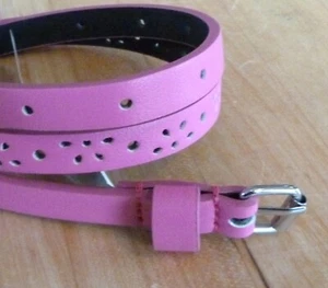 Wonder Nation Girls Pink Faux Leather Belt Waist: 21.5" - 27.5" 1/2" wide NEW - Picture 1 of 4
