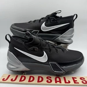 Nike Force Zoom Trout 9 Elite Baseball Cleats Black Silver FB2906-003 Men’s Sz 9 - Picture 1 of 11