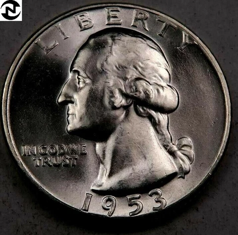 1953 Washington Quarter ~ Gem BU ~ 90% Silver ~ 1 Coin Cover
