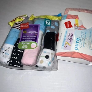 18 pr Hanes Girls Tagless Hipsters Breathable Cotton Underwear SIZE 12 - Picture 1 of 3