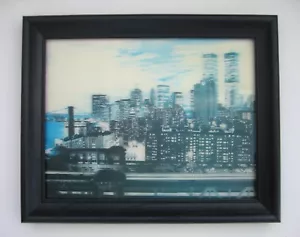 Vintage Lenticular Photo New York City Skyline w/ Twin Towers Lentograph NYC 3D - Picture 1 of 14