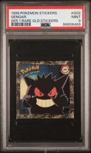 Pokemon Artbox 1999 Sticker Series 1 Gengar Rare Gold Sticker G02 PSA 9 - Picture 1 of 2