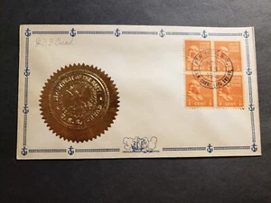 USS CREAD APD Naval Cover 1945 GOLD FOIL Cachet - Picture 1 of 2