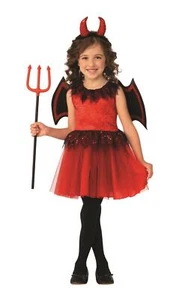 Red Classic Cute Devil Girl Dress Costume Medium 8-10 - Picture 1 of 4