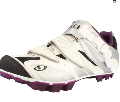 NUEVO Zapatos de Bicicleta de Montaña Giro Manta para Mujer (Blanco/Plateado/Ciruela - 37.5) Foto 1 de 4