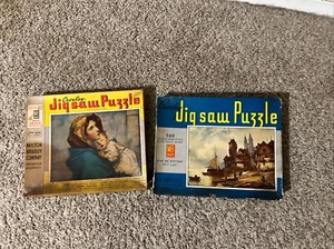 2x Rare Vintage Milton Bradley Croxley Jigsaw Puzzle Set – 500 Pieces - Picture 1 of 3