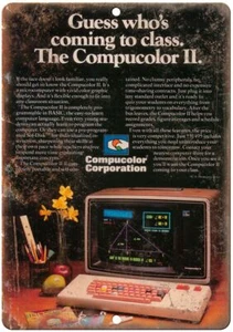 Compucolor II Microcomputer Annuncio Riproduzione Vintage Insegna Metallo D77 - Foto 1 di 2