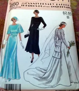 * 1930er Jahre Stil HOCHZEITS- oder ABENDKLEID Einfachheit Retro Nähmuster 16-22 UC - Bild 1 von 1