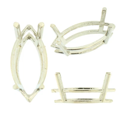 Cesta de alambre marquesa de oro blanco de 14 quilates montaje 4 puntas 0,10 quilates - 15,00 quilates Foto 1 de 4