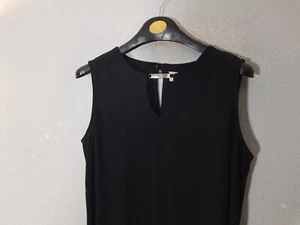 DOROTHY PERKINS stunning 50inch LONG BLACK HALTER V NECK SIZE 10 ELEGANT DRESS - Picture 1 of 9